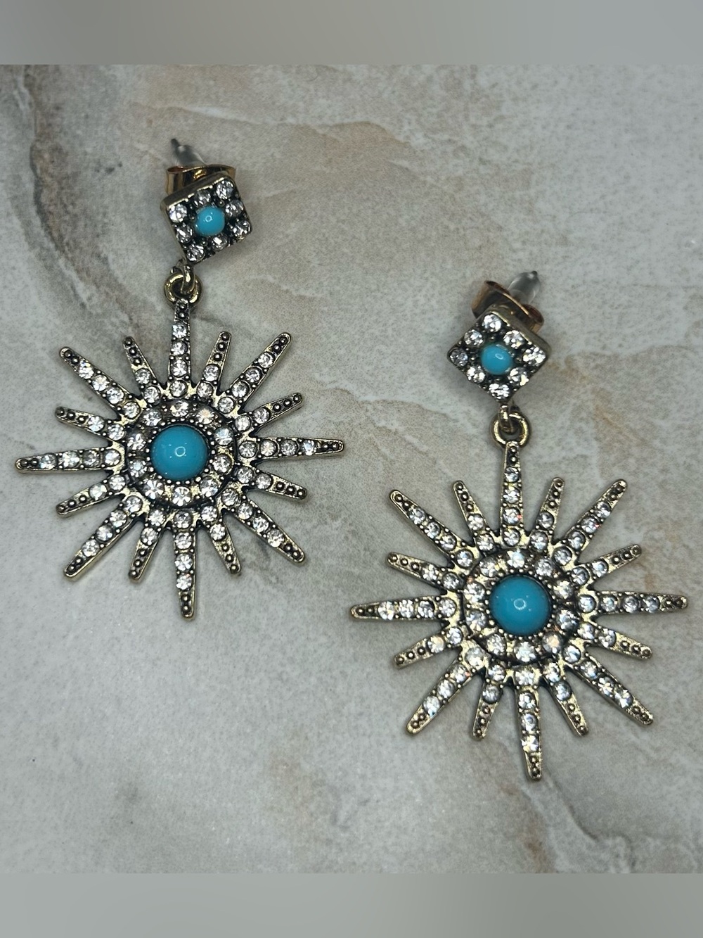 Adornia Sunburst Statement Studded Earrings
